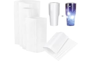 PH PandaHall 40pz Sublimazione Termoretraibile Manicotti Termoretraibile Film Sacchetti Bianco Termoretraibile Pellicola per Bicchieri, Tazze, Sublimazione di Tazze e Spazi Vuoti, 4 Dimensioni