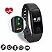 Produktbild Fitness Tracker,ID107 Herzfrequenz Pulsuhr Aktivitätstracker Bluetooth Touch-Taste Wasserdicht IP65 Sport Armband Fitnessarmband mit Schrittzähler / Kalorienzähler / Schlaf-Monitor / Wecker / SMS Anrufe für iPhone IOS Android