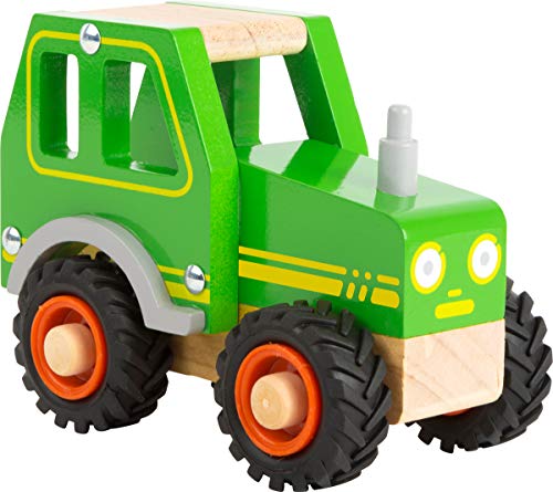 small foot 11078 Einsatzfahrzeug Traktor aus Holz, mit Fahrerhaus und gummierten Rädern, ab 18 Monaten thumbnail