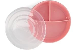 Twistshake Assiette Divisée – Vaisselle pour Bébé avec Couvercle Hermétique – Plateau de Sevrage Sans BPA – Accessoire d’Alimentation en 3 Compartiments – Essentiel Nouveau-Né – Rose