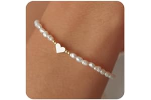 Irikdescia Damen Armband, Goldene Perlen Armbänder Mit Herz Anhänger, 14K Vergoldete Cuban Link, Eleganter Alltagsschmuck Als Kreatives Geschenk Für Frauen