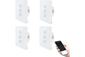ZigBee Rolladenschalter, UseeLink Alexa Rolladenschalter, Smart Jalousien Schalter mit Touch Panel Kompatibel mit Alexa und Google Home, APP Steuerbar und Timer,Benötigen Tuya ZigBee Hub, 4 Packungen