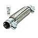 Produktbild ECD Germany Universal Flexrohr Edelstahl Interlock 45 x 280 mm mit 2 Schellen Montage ohne Schweißen + Auspuff-Montagepaste 60g Paste Flexstück Wellrohr Hosenrohr flexibles Rohr