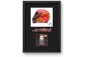 Lap Legends Carlos Sainz 2024 Framed Display Gift with Reproduced Digital Signature (Red, Multicolour)
