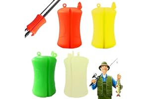 ODIWEN 4 Unidades Soporte reutilizable para caña de pescar, Fijación portátil para caña de pescar,Soporte de goma para caña de pescar para protección de caña,Accesorio de protección de caña de pescar de goma