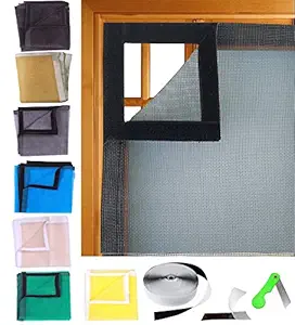 SAI PRASEEDA Mosquito Net for Window with Fiber Glass Stitched with Net - 4/3feet (120/90cm) 47/35Inches - 200GSM No:10, Grey