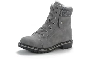 Pogolino Damen Stiefeletten Boots warm gefüttert Schnürstiefeletten Outdoor Winter Stiefel Schuhe ST803