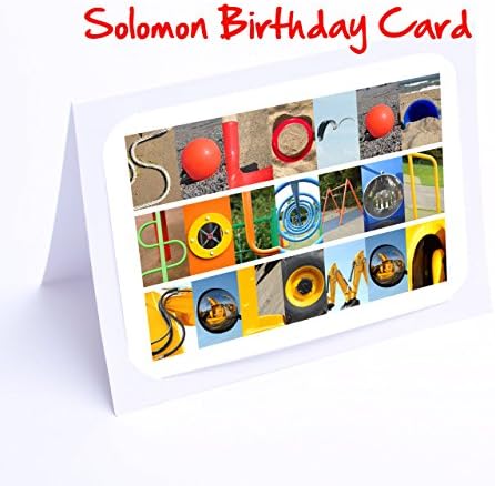 Personalised Cards Solomon Boys 7x5 Photo Greeting Card K Z Names