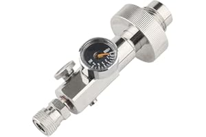 FACULX Paintball Accessories Air Gun HPA Scuba Stainless Steel Fill Station DIN G5/8 Charging Adapter with 300Bar/4500Psi Gague