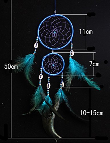 Ailiebhaus Traumfänger Handgemachte Anhänger fuer Zimmer Auto Deko (Blau) - 2