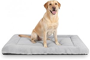 ZENGAOOU Washable Dog Crate Bed with Non-Slip Bottom, Soft Crate Mattress and Flat Dog Mat for Medium and Large Dogs, Comfortable Pet Cushion for Kennels and Home Use (90×60×5 cm)