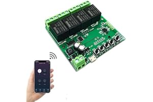 EACHEN 4 Canali Intelligente Pulsante Relè Wifi DC5V/12V Wireless Universale Modulo Telecomando Interruttore Timer per Automazione Cancelli Compatibile con Alexa Tuya Smart Life APP