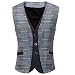 Produktbild Cloom Anzugweste Herren V-Ausschnitt Ärmellose Westen Slim Fit Smoking Sakko Herrenweste Herrenanzug Anzug Business Hochzeit Herren Western Weste Herren Anzug Weste Slim Fit Anzug (Grau,Medium)