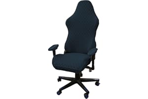 LIFEDX Gamingstuhl-Bezüge Gaming Stuhl bezug 4 Stück,Bürostuhl Drehstuhl Bezug mit Armlehnen/Stuhlrücken Bezug,Dehnbare Stuhl Bezüge für Computer-Spielstuhl, Racing-Stil,Bürostuhl-Ohne Stuhl-Navy Blue