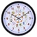 Produktbild LVPY Kinderwanduhr, 30 cm Kinder Wanduhr ohne Ticken und Farbenfrohem Tieren Design Motiv Dekoration Uhr Wand Für Mädchen Und Jungen (Schwarz)