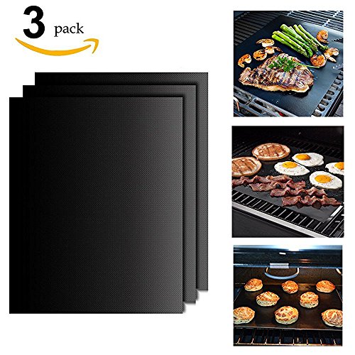 Pack de 3 Bâton Barbecue Non Tapis de cuisson Mat BBQ Grill Mats Four Liner Baking réutilisable au lave-vaisselle