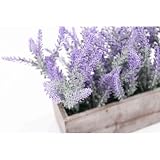 Lavendel in der Holzbox, Kunstpflanze, Lavendelpflanze, Höhe ca. 25cm - 4