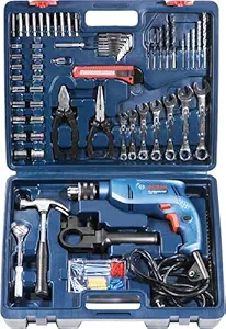 Bosch GSB Plastic 550W Corded Electric Mechanic Kit Professional Drill (Blue, 262x65.5x253 mm)