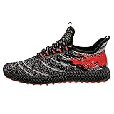 Sportschuhe Herren Damen Laufschuhe mit Luftpolster Turnschuhe Profilsohle Sneakers Air Leichte Schuhe Rot Schwarz Weiß 34 EU - 45 EU Herren Schuhe mit Spezial Rundsohle Gondelschuhe Aktivschuhe Gesundheitsschuhe Fitnessschuhe Freizeitschuhe Männer Leichte Sportschuhe beiläufige Ineinander greifen atmungsaktive Lauf Gehen Turnschuhe Herren sportlicher Schnürer A150210,Männer Halbschuh,Strassenschuh, Business Sneaker,Schnürer,Modisch,Freizeitschuh Laufschuhe Herren
