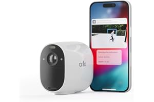 Arlo Essential Security Camera Outdoor, 1080p, Wireless CCTV, 1 Cam, No Hub Needed, Colour Night Vision, 2-Way Audio, 6-Month Battery, 90-Day Free Trial Arlo Secure Plan, White