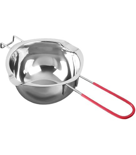 Creuset Bain-marie 400 Ml Acier Inoxydable - Pour Fondre Chocolat, Cire, Beurre, Avec Bec Verseur Et Poignée