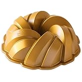 Nordic Ware NW 95577 cake mold for 75th anniversary, braided rope, gold color, 12 cup capacity