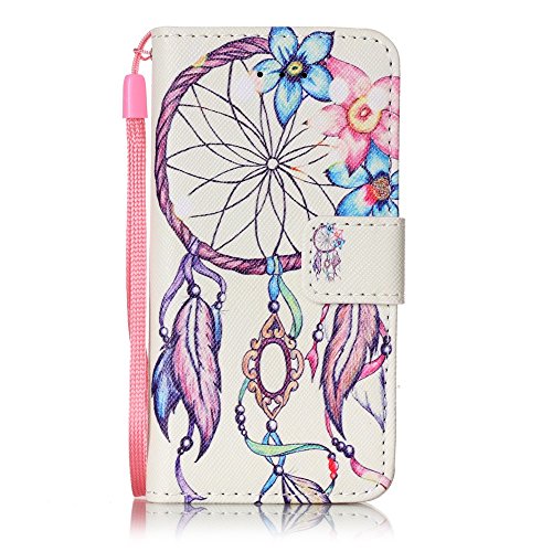 iphone SE / iphone 5 / iphone 5S Hülle Leder ,SKYXD Traumfänger Drucken Muster Schutzhülle PU Folio Ledertasche Trageschlaufe / Magnetverschluss / Kartenfächer Brieftasche / Standfunktion Handyhülle mit Eule Staubstecker + Eingabestift 3 in 1 Zubehör Handytasche Etui für Apple iphone 5/5s/SE Bookstyle Flip Leather Case With Stylus Dust Plug - 5