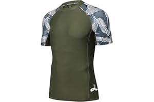 LAFROI Men's Short Sleeve UPF 50+ Baselayer Skins Compression Rash Guard