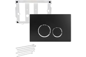 kör4u Betätigungsplatte für Geberit Spülkasten Sigma UP300, UP320 & Delta UP100, runde Taster (schwarz matt/chrom glänzend)