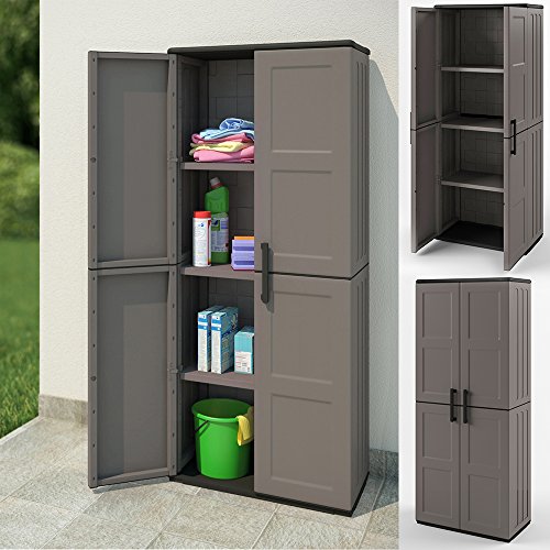 Kunststoffschrank Werkzeugschrank Putzmittel Schrank Kunststoff 163×68 cm Grau - 2