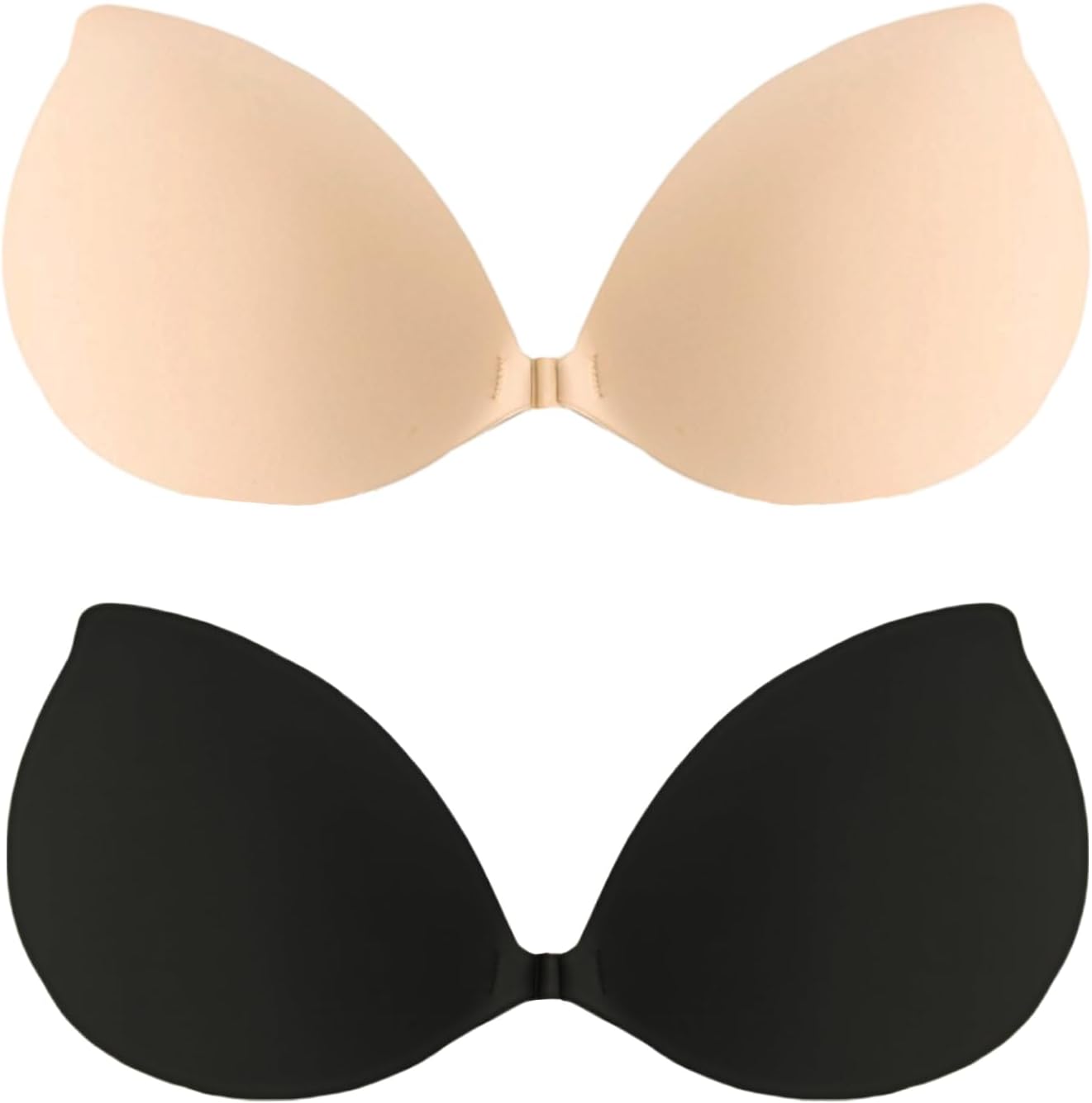 Stick on Bra Backless Invisible Sticky Bra Push up Strapless Women's Adhesive Bras Ladies Backless Strapless Bras Large Breasts Push up Sticky for Backless Dresses, Wedding, Party