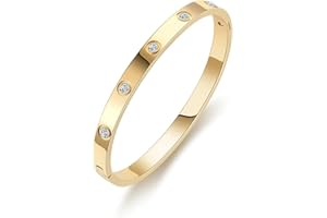 Shining Diva Fashion 18K Gold Plated Stainless Steel Openable Crystal Bracelet | Latest Stylish Cuff Bangle | Love Friendship