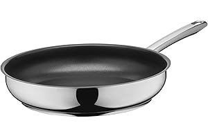 ‎SILIT Silit Calabria Bratpfanne Induktion 28 cm, Edelstahl beschichtet, Edelstahlgriff, backofenfest, für schonendes Braten