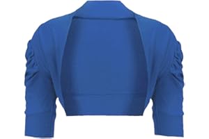 RAGEIT Chicas Acanalada Algodón De La Manga Del Encogimiento De Hombros De Algodón Bolero Recortada Cárdigan