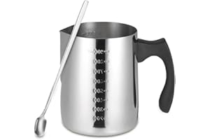 Uoimky Pot à fondre pour cire de bougie 900ml, Pot à fondre en acier inoxydable avec graduation et cuillère pour bain-marie - Casserole à fondre pour fabrication de bougies - Pot à cire pour la