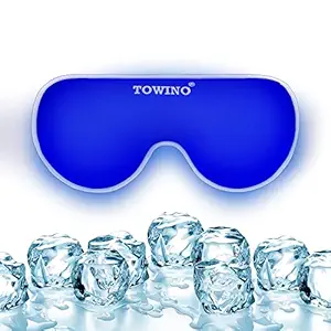 TOWINO Cooling Gel Relaxing Eye Mask for Dark Circles, Dry Eyes, Cooling Eyes, Pain Relief, Redness, Eye Patches, Sleeping Cool Pad Suitable for All Family Members (Made In India)