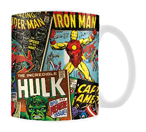Marvel MG23444 8 x 11,5 x 9,5 cm retro cubiertas taza de cerámica, Multi-color