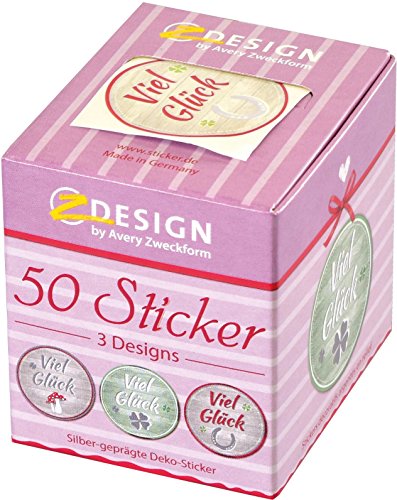 Avery Zweckform 56810-A Sticker auf Rolle Viel Glück 38 mm 50 Aufkleber im Spender (stabile Verpackung) - 2