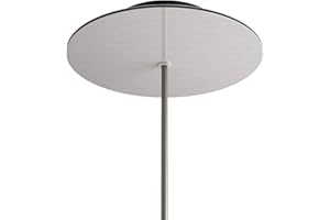 creative cables - Rosone Rose-One Rotondo, Diametro 200 mm con 1 Foro e 4 Fori Laterali - Dibond Acciaio Satinato, Nero