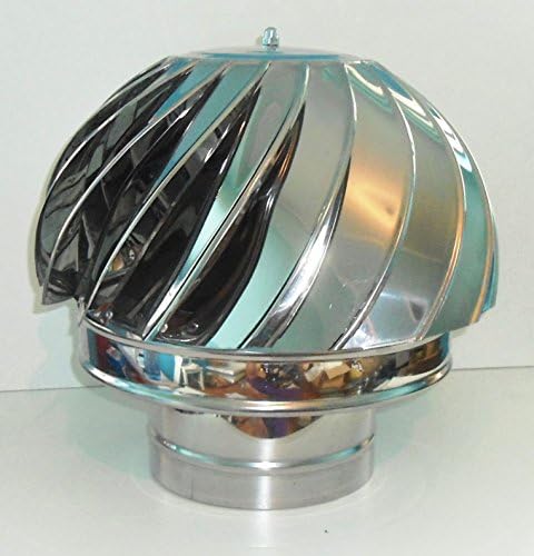 CHIMNEY SPINNER COWL Stainless Steel Spinning Wind Rotating Cap ventilation pipefit 100 to 200mm (6''/150 mm)