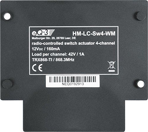 eQ-3 99082 HomeMatic Funk-Schaltaktor 4 fach, Aufbaugehäuse - 6