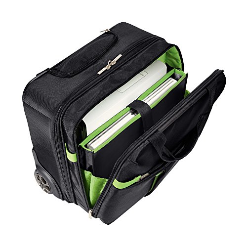 Leitz Business Softcase Handgepäck-Trolley (Smart Traveller, 19 Fächer, 44 x 37,5 x 23 cm, Polyester/Metall/Leder, Complete), Schwarz, 60590095 - 7