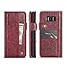 Produktbild JINXIUCASE Einfacher Geschäfts-Schlag-PU-Leder-Geldbörsen-Beutel-Abdeckungs-voller Körper-Schutz-Kasten für Samsungs-Galaxie S8 (Color : Red)