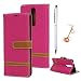 Produktbild Nokia 5.1 2018 Schutzhülle Leder Hülle Case Handyhülle Tasche Wallet Bookstyle Flipcase Folio Handytasche Kredit Kartenfächer Magnetisch Ständer Rückschale Handycover Cowboy Rose rot