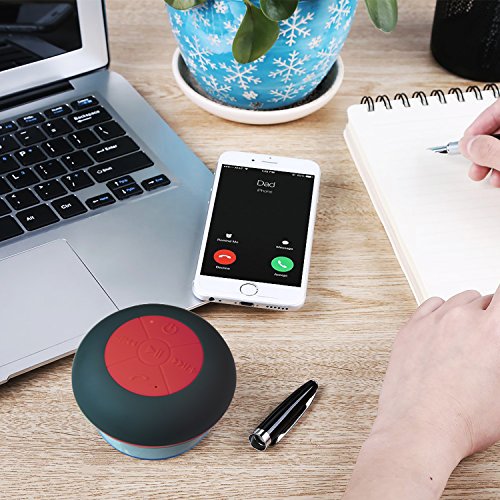 NeuftechÂ® Altoparlante Cassa Speaker Bluetooth Impermeabile da Doccia Portatile con Microfono Incorporato per iPhone e Smartphone Android e Tablet PC, ecc (rosso)