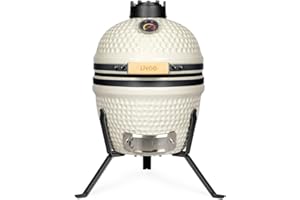 Livoo - Barbecue affumicatoio Kamado DOC330 - ø27 cm di cottura, corpo in argilla refrattaria, deflettore di calore ø16 cm