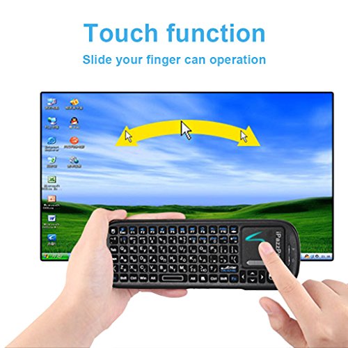 Tastatur Touchpad Maus, damark (TM) Ipazzport KP-810–19S 3 in 1 2.4 GHz Mini Wireless Air Mouse Handheld Full funktionsfähige Qwert Tastatur mit Touch Pad Englisch/Russisch Version - 4