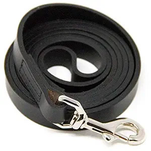 Logical Leather 5 Foot Dog Leash - Best for Training - Water Resistant Heavy Full Grain Leather Lead - Black