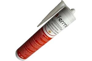 FIREVIKINGS FIREPARTS WITH QUALITY Schamott- und Dichtschnurkleber FERMIT HT 1100 - bis 1.100 °C - Farbe beige - Kartusche 310 ml - Neues Produktlayout