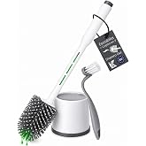 KELZANO Toilet Brush with Soap Dispenser and Toilet Cleaning Brush | 2-piece set with refillable dispenser and curved brush f